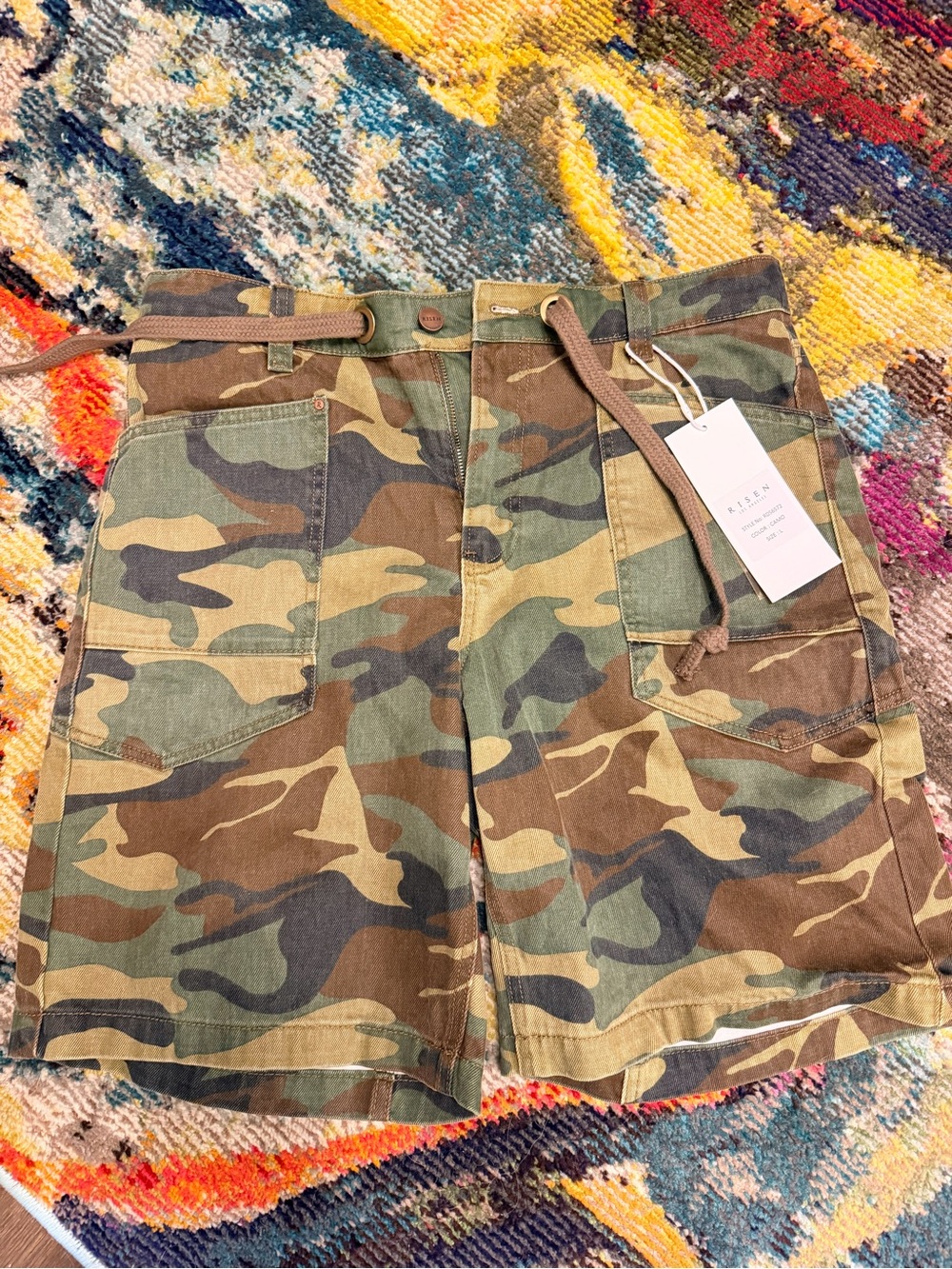 Women's Camo Cargo Shorts in Olive Camo